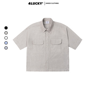 Boxy Shirt 4Lucky 6804 - Áo sơ mi form boxy tay ngắn vải Oxford cao cấp unisex local brand