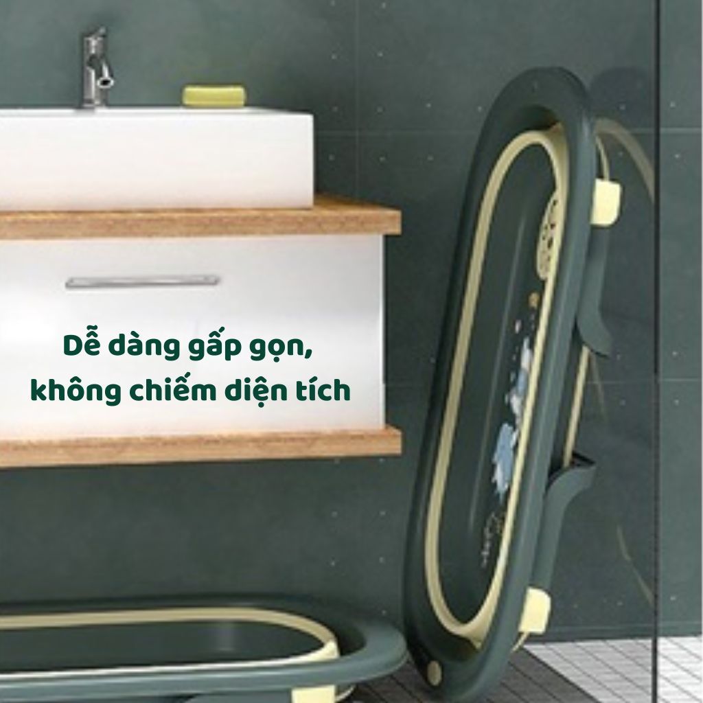 Chậu tắm gấp gọn kèm phao cho em bé từ 0 đến 5 tuổi