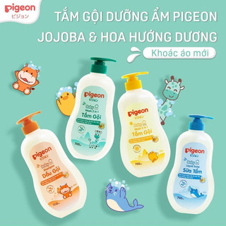 {CHÍNH HÃNG} - Tắm gội dịu nhẹ Pigeon 200ml Hoa hướng dương/Jojoba (Mẫu mới nhất)