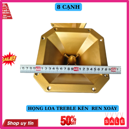 Họng loa treble kèn ren xoáy 8 cạnh màu đồng giá 1 cái