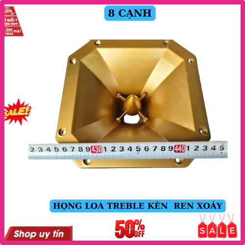 Họng loa treble kèn ren xoáy 8 cạnh màu đồng giá 1 cái