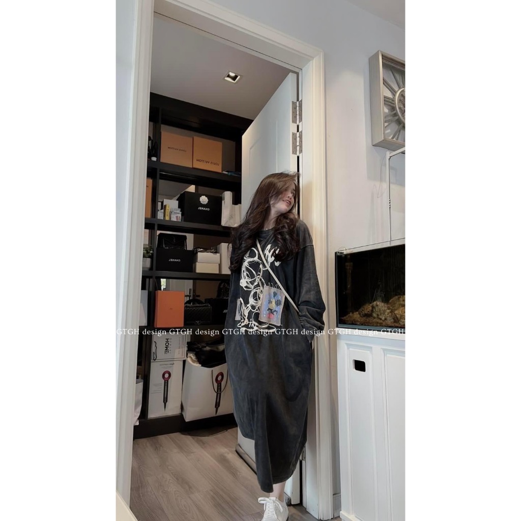 Siuu phẩm váy suông loang Mickey so hott hàng QC