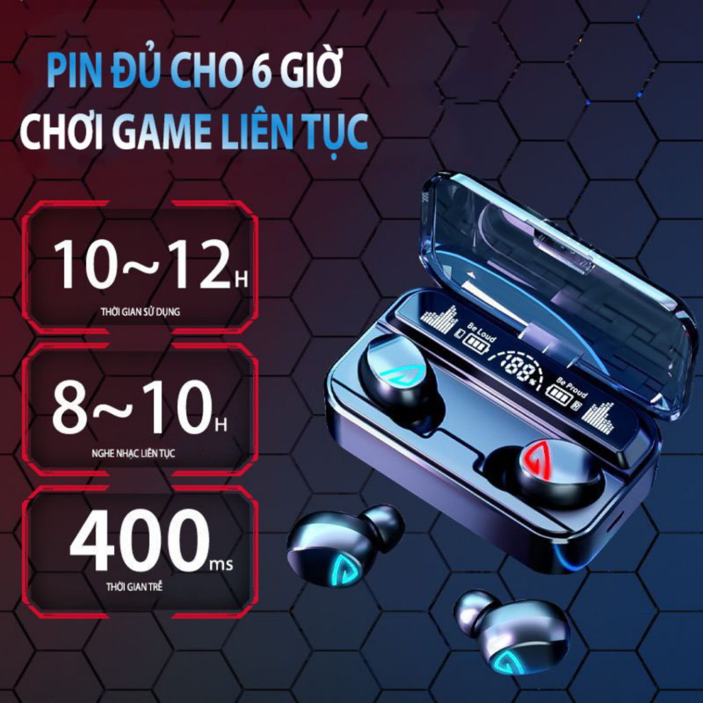 Tai nghe S10 Pro pin 8h, bass cực hay, hỗ trợ đàm thoại, chống nước IPX7, kiêm sạc dự phòng