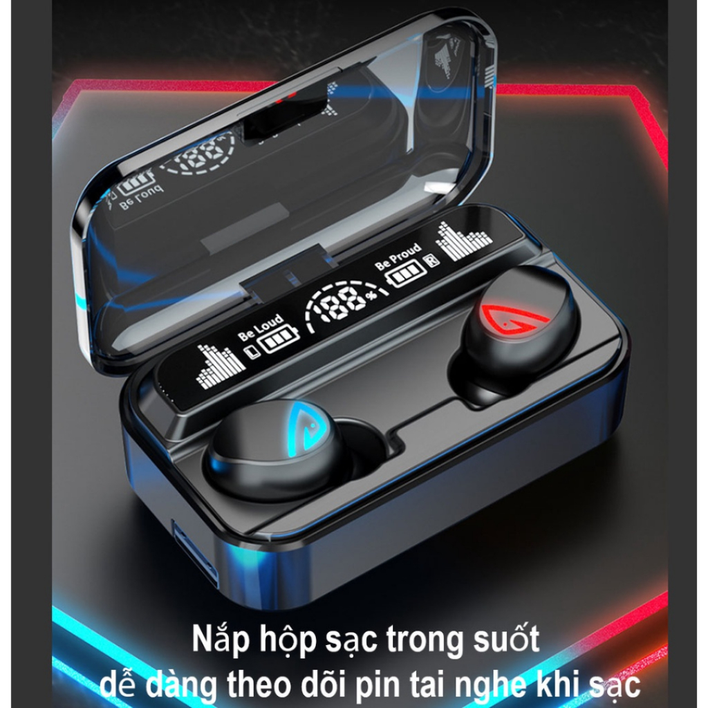 Tai nghe S10 Pro pin 8h, bass cực hay, hỗ trợ đàm thoại, chống nước IPX7, kiêm sạc dự phòng