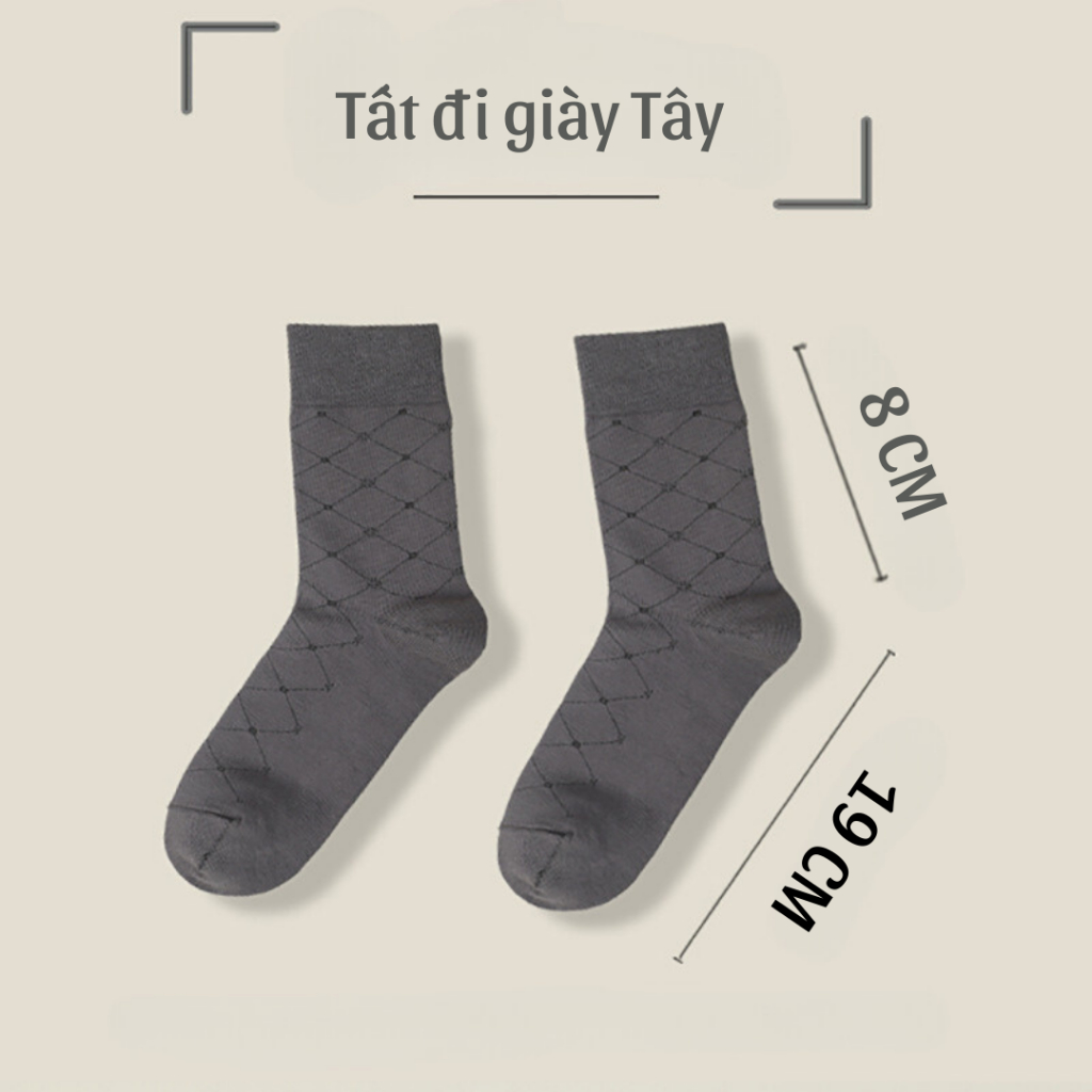 Tất nam cao cổ đi giày Tây, Vớ nam công sở cao cổ chất liệu 100% cotton mềm mại, thấm hút mồ hôi, chống hôi chân.