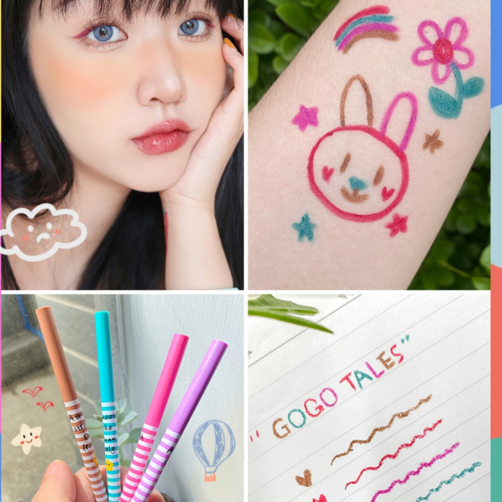 Chì kẻ mắt chống nước Gogotales hoa cúc kẻ mắt dạng sáp nét scws mảnh nhiều màu GT184