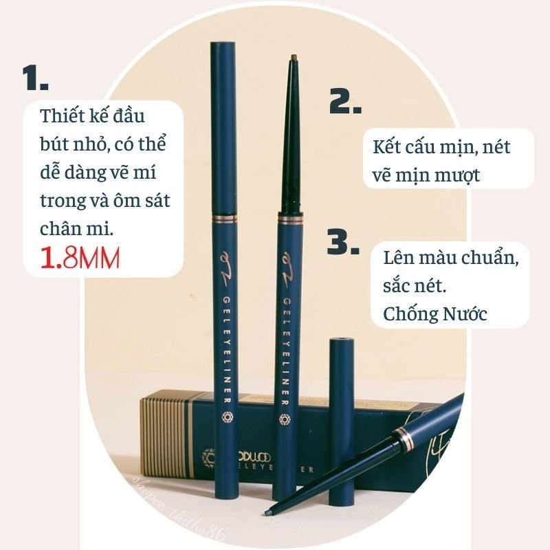 Chì kẻ mắt chống nước Gogotales hoa cúc kẻ mắt dạng sáp nét scws mảnh nhiều màu GT184