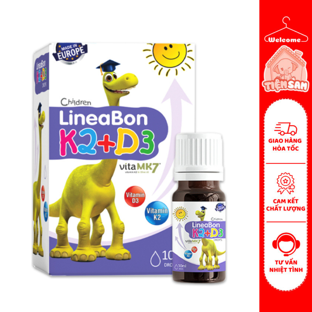 Lineabon - Vitamin D3 K2 Tinh Khiết Giúp Bé Ngủ Ngon, Cao Lớn