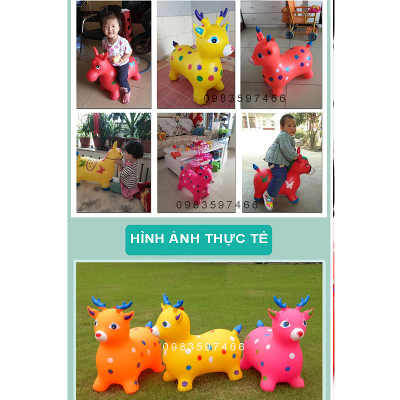 Thú Nhún, thú nhún nhựa đúc nguyên khối cho bé 8 tháng đến 10 tuổi