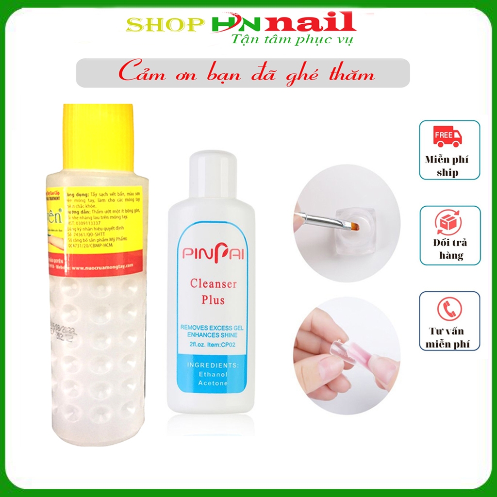 Nước Lau Gel pinpai rửa cọ rửa gel móng làm đẹp nail mi chuyên dụng - Chai 60ml shop hnnail