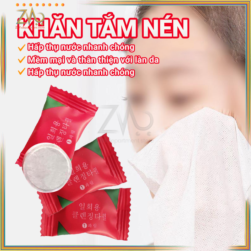 Khăn tắm nén du lịch kích thước dùng 1 lần cotton tiện lợi  giấy nén viên kẹo khăn nén hàn quốc -Khăn mặt nén*1