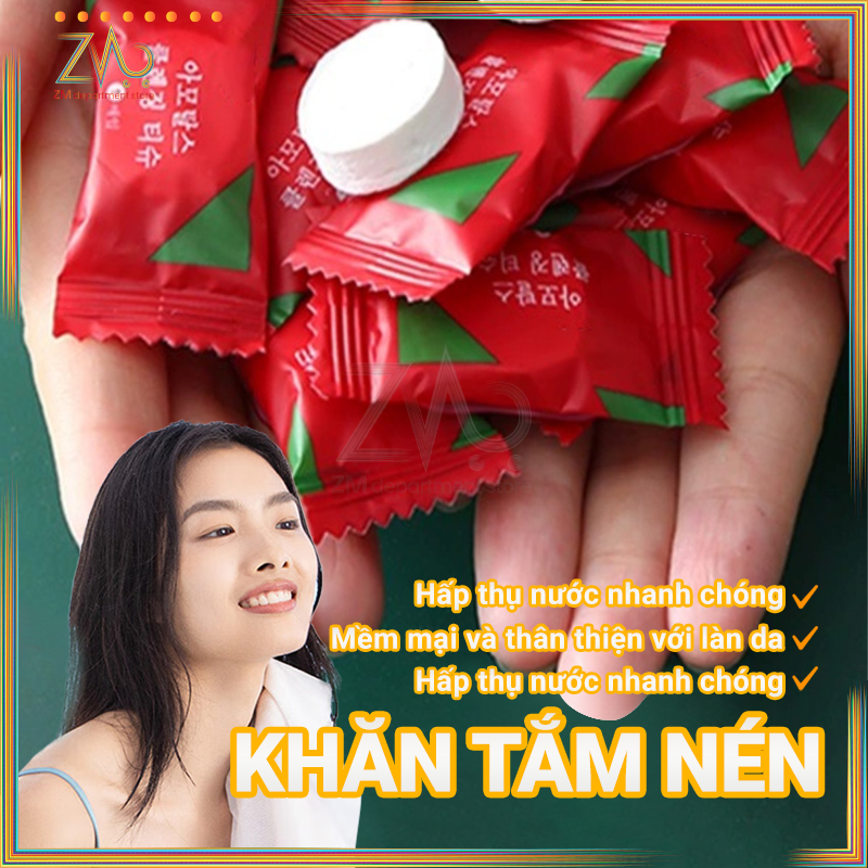 Khăn tắm nén du lịch kích thước dùng 1 lần cotton tiện lợi  giấy nén viên kẹo khăn nén hàn quốc -Khăn mặt nén*1