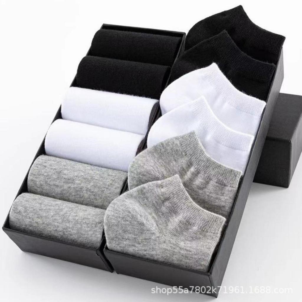 Tất vớ nam nữ chất liệu vải cotton co giãn bốn chiều kiểu dáng trơn phong cách hiện đại, Tất ngắn nam nữ màu trơn