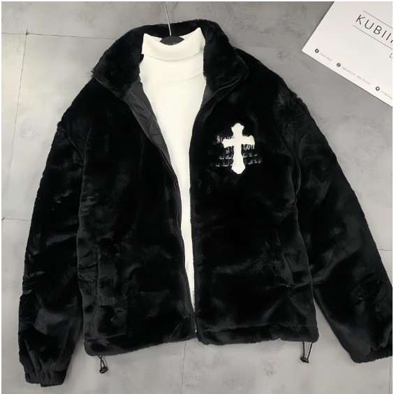 Áo Khoác Lông Thánh Giá - Áo Khoác Lông Nam Nữ bản Chữ Thập Thêu Cực Đẹp