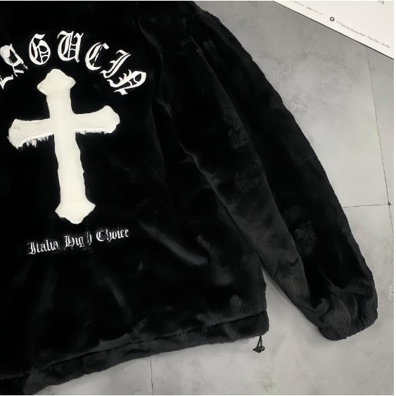 Áo Khoác Lông Thánh Giá - Áo Khoác Lông Nam Nữ bản Chữ Thập Thêu Cực Đẹp