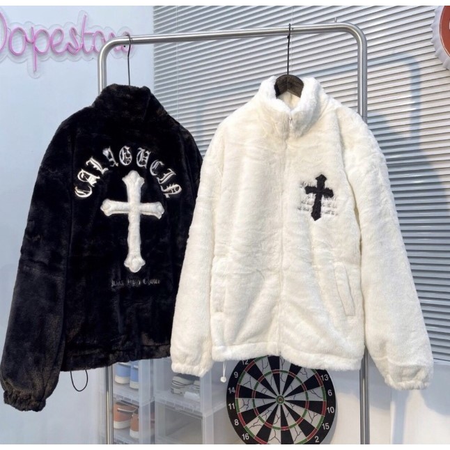 Áo Khoác Lông Thánh Giá - Áo Khoác Lông Nam Nữ bản Chữ Thập Thêu Cực Đẹp