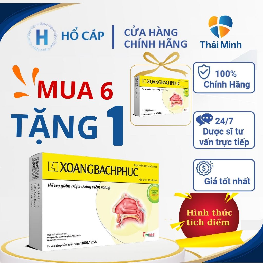 Viên Uống Xoang Bách Phục Thái Minh - Thảo Dược Cho Người Viêm Xoang, Viêm Mũi Mạn Tính - Hộp 20 viên