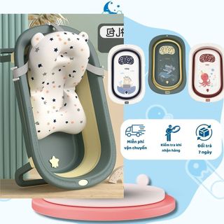 Chậu tắm gấp gọn kèm phao cho em bé từ 0 đến 5 tuổi