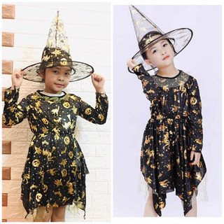 Váy phuỷ kèm mũ chơi lễ hội hoá trang halloween cho bé gái