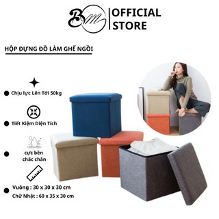 Hộp Đựng Đồ, Ghế Đựng Đồ Đa Năng - Ghế 2 Trong 1 Có Thể Gấp Gọn Vừa Để Đồ Vừa Ngồi Cứng Cáp SP41233213