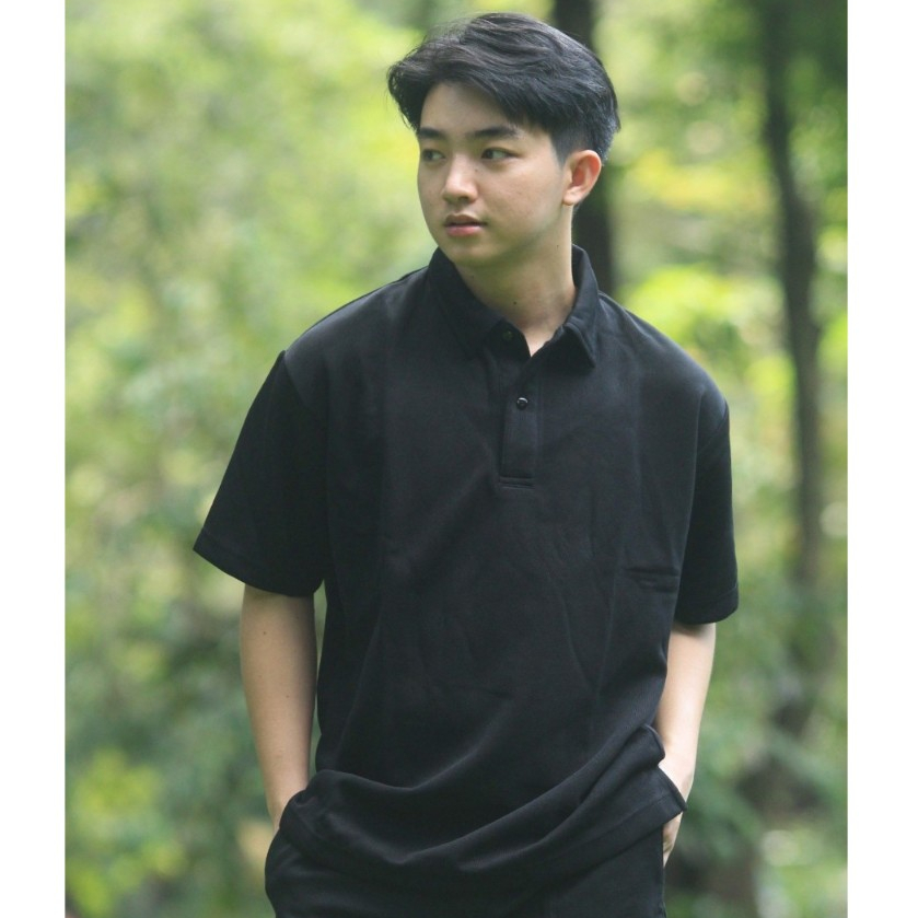 Áo Thun Polo Nam GIRAN PL0001 Chất Co Giãn, Mềm Mại, Không Nhăn, Form Rộng, Màu Hồng Pastel, Trắng, Đen