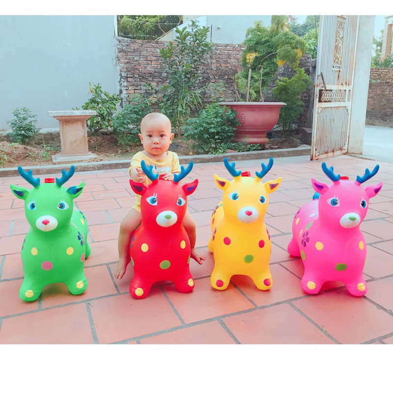 Thú Nhún, thú nhún nhựa đúc nguyên khối cho bé 8 tháng đến 10 tuổi