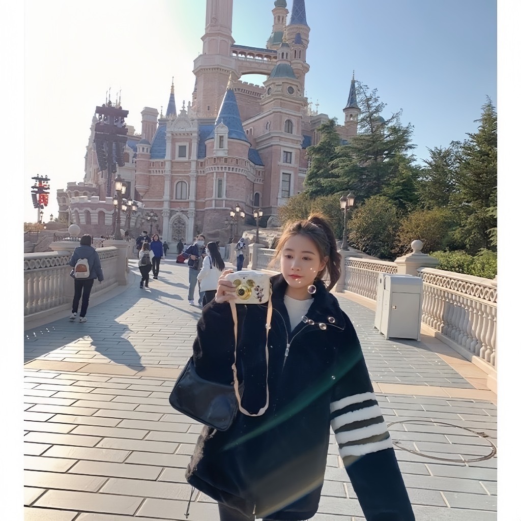 Áo Khoác Lông Cừu Sọc Tay Nam Nữ Hàn Quốc Ulzzang Dày Ấm Áp Bất Chấp Rét Đại Hàn