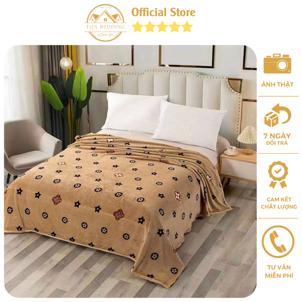 Chăn tuyết nhung sữa Hàn Quốc in hình siêu đẹp, chất siêu mềm mịn kích thước 2mx2m2