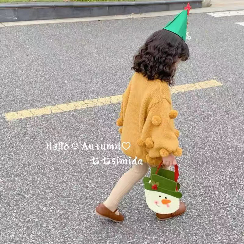 Set quần jean ống loe và áo len dài tay cho bé gái phong cách hàn quốc, set đồ cho bé gái