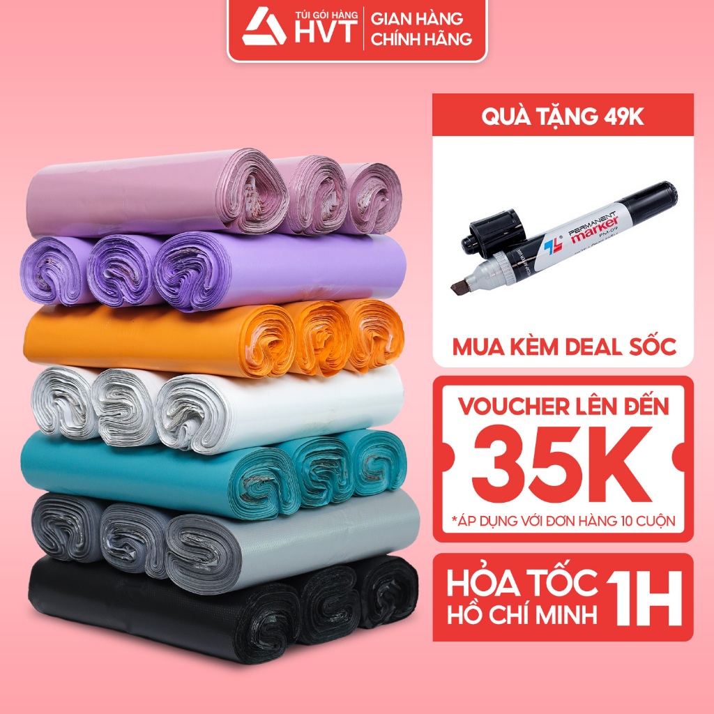Túi Đóng Hàng Niêm Phong NHUAHVT size 35*45cm Cuộn 100 Túi Gói Hàng Chuyển Phát Nhanh