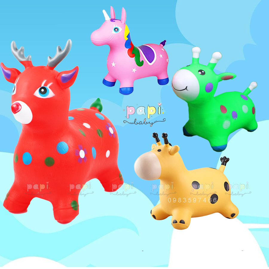 Thú Nhún, thú nhún nhựa đúc nguyên khối cho bé 8 tháng đến 10 tuổi