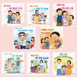 Sách - ehon phát triển kỹ năng sống - bé bon - combo 8 cuốn - song ngữ việt anh