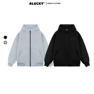 Áo khoác nỉ 2 lớp dày dặn Hoodie Zip local brand nam nữ 4lucky 6139