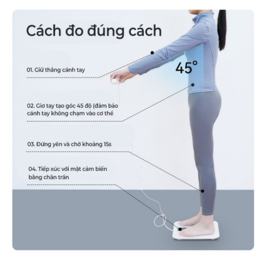 Cân điện tử sức khỏe thông minh Rapido RSB-06WS kết nối bluetooth, đo 25 chỉ số, bảo hành 12 tháng