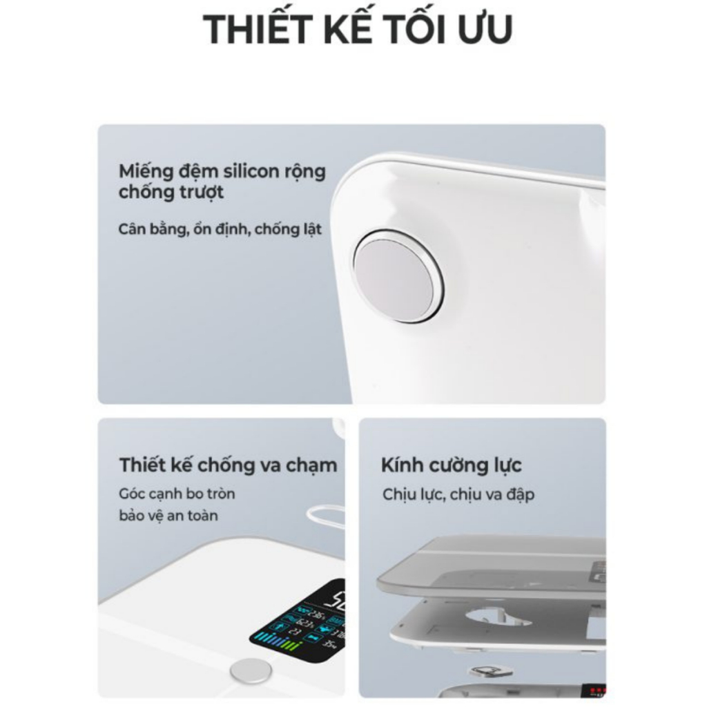 Cân điện tử sức khỏe thông minh Rapido RSB-06WS kết nối bluetooth, đo 25 chỉ số, bảo hành 12 tháng