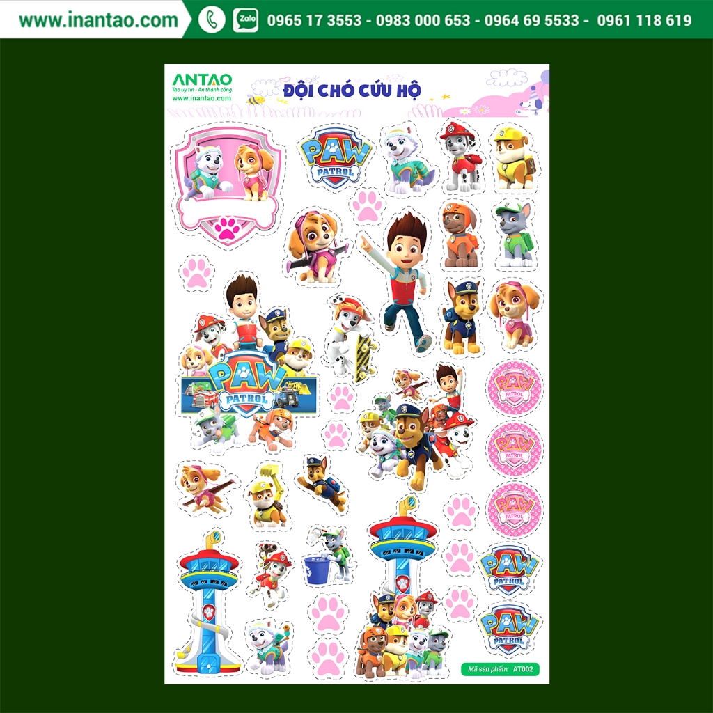 *  Sticker trang trí, decor, hình dán - CHÓ CỨU HỘ