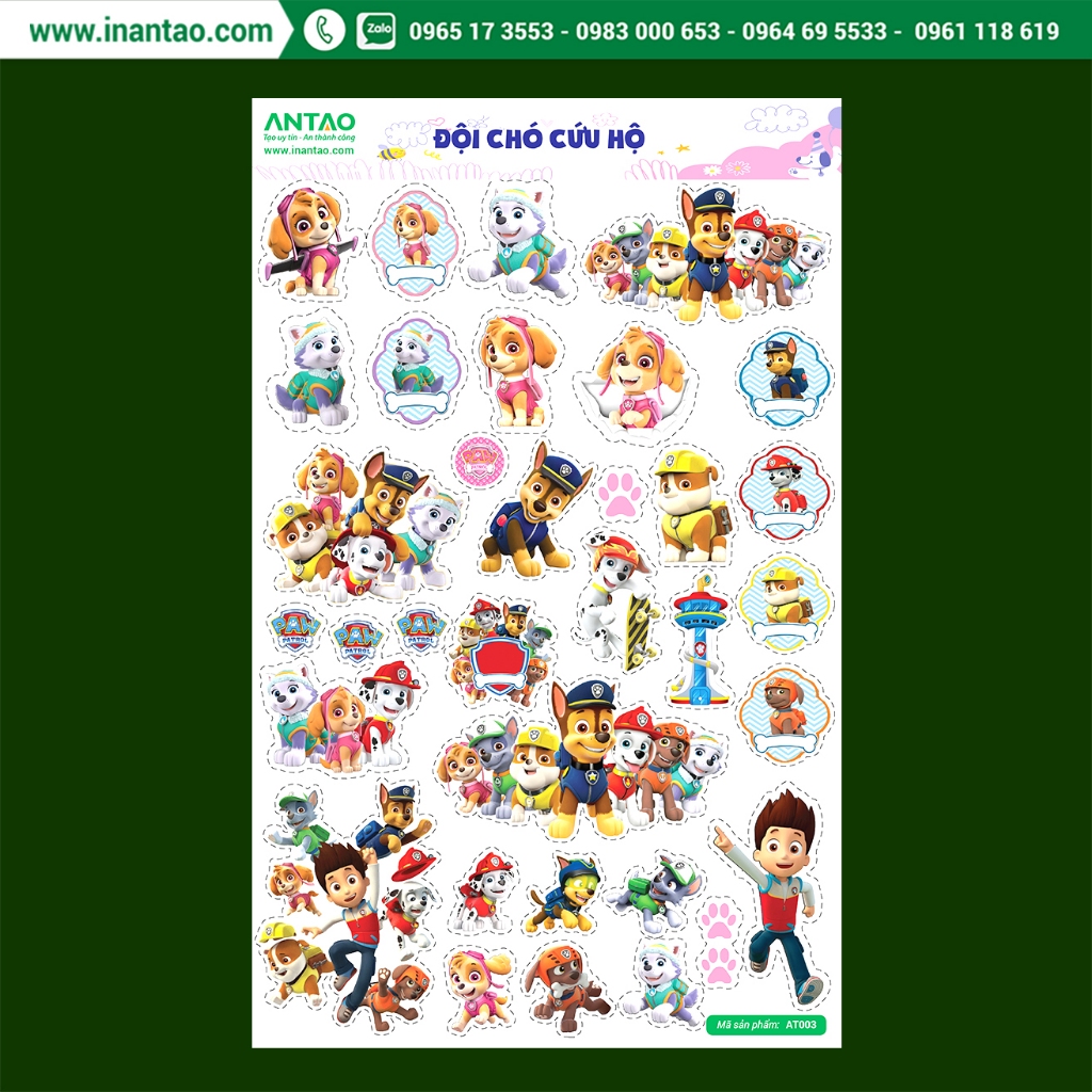 *  Sticker trang trí, decor, hình dán - CHÓ CỨU HỘ