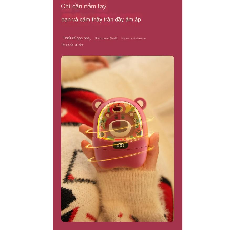 Máy sưởi mini cầm tay Disney kiêm sạc dự phòng 10.000mah - Quà noel, quà sinh nhật ý nghĩa cho người thương