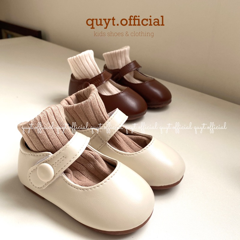 Giày da mềm basic bé 1-1.5tuổi tiệm nhà Quýt| Ảnh thật | Có sẵn| Hoả tốc