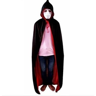 Áo choàng ma cà rồng đỏ đen có mũ dài 90cm cho bé hóa trang Halloween