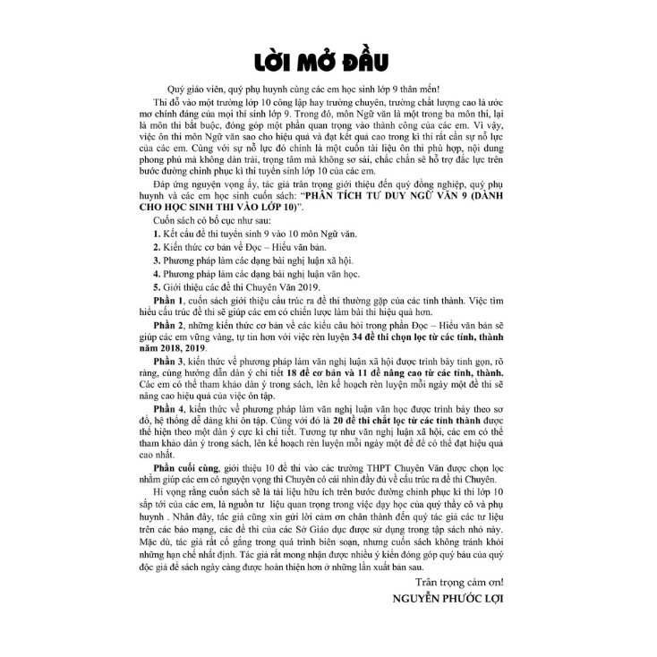 Sách - Phân Tích Tư Duy Ngữ Văn 9