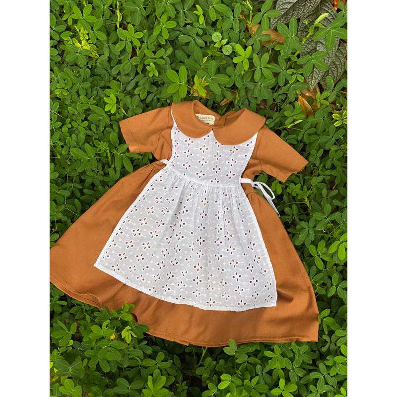 Set Đầm linen vintage kèm khăn