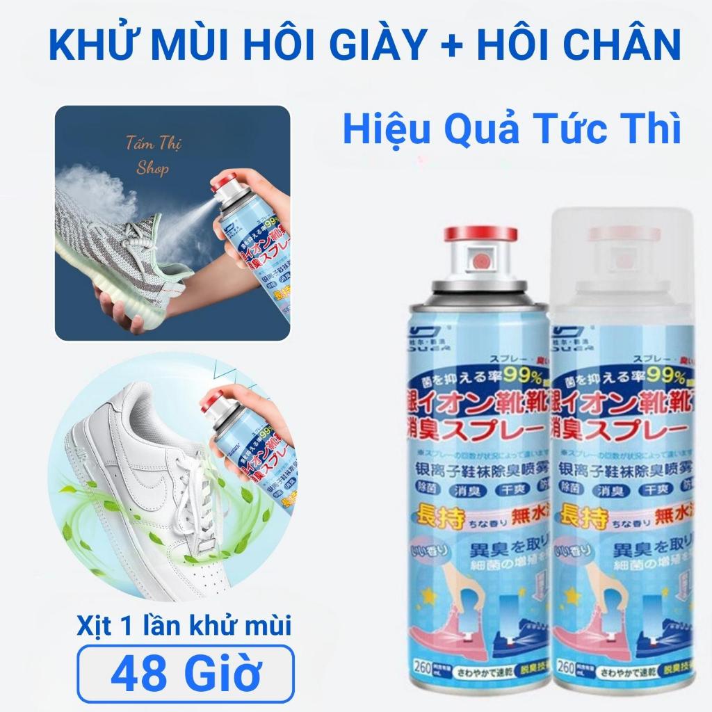 Bình Xịt Khử Mùi Hôi Giày Dép Nano Bạc Tấm Thị 260ml, Chuyên Dùng Làm Thơm Tủ Giày, Quần Áo, Tất Vớ Ngăn Ngừa Hôi Chân