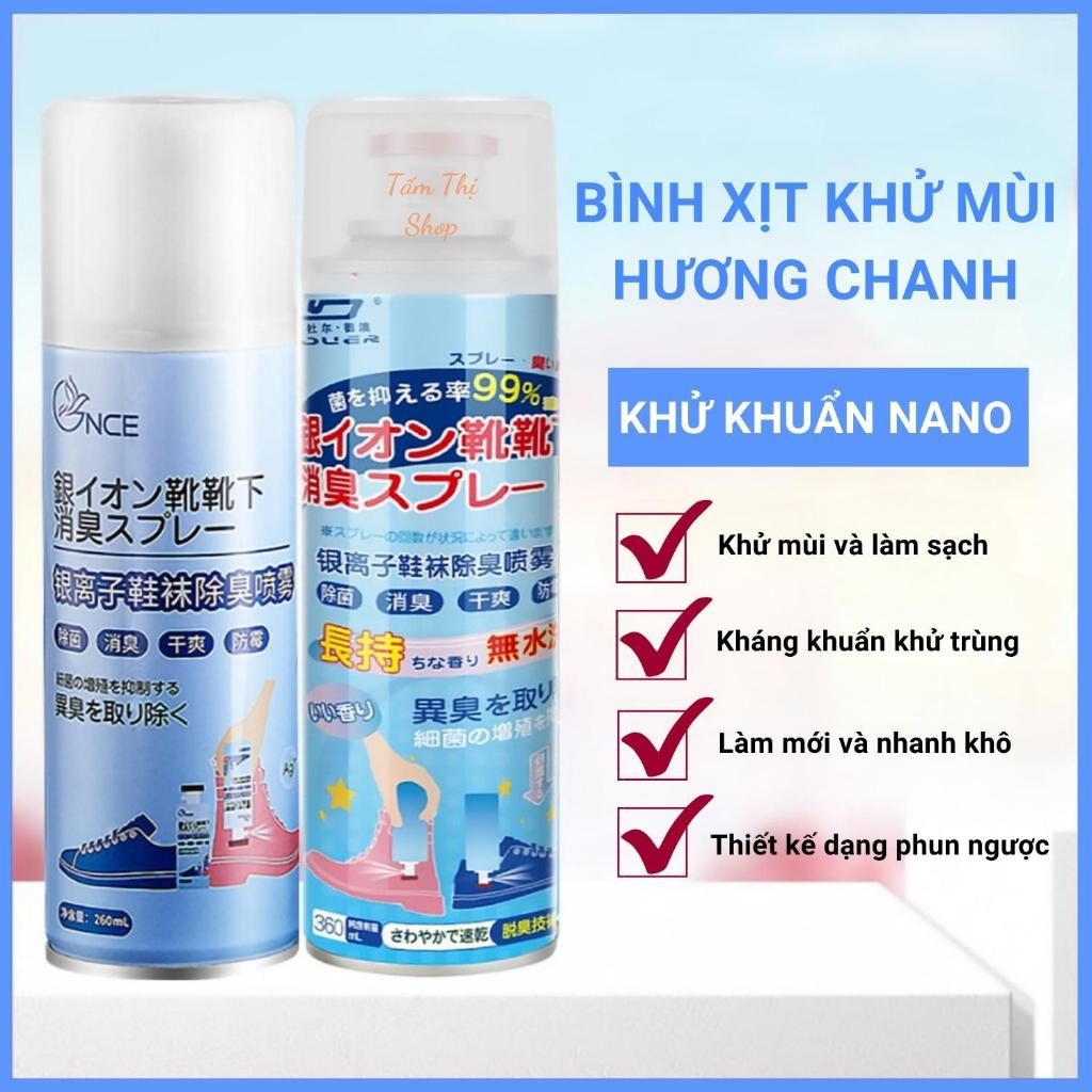 Bình Xịt Khử Mùi Hôi Giày Dép Nano Bạc Tấm Thị 260ml, Chuyên Dùng Làm Thơm Tủ Giày, Quần Áo, Tất Vớ Ngăn Ngừa Hôi Chân