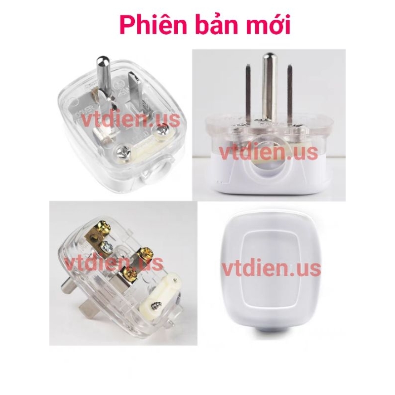 Phích cắm 3 chân Garwall GW714 10A 250V chân Đồng