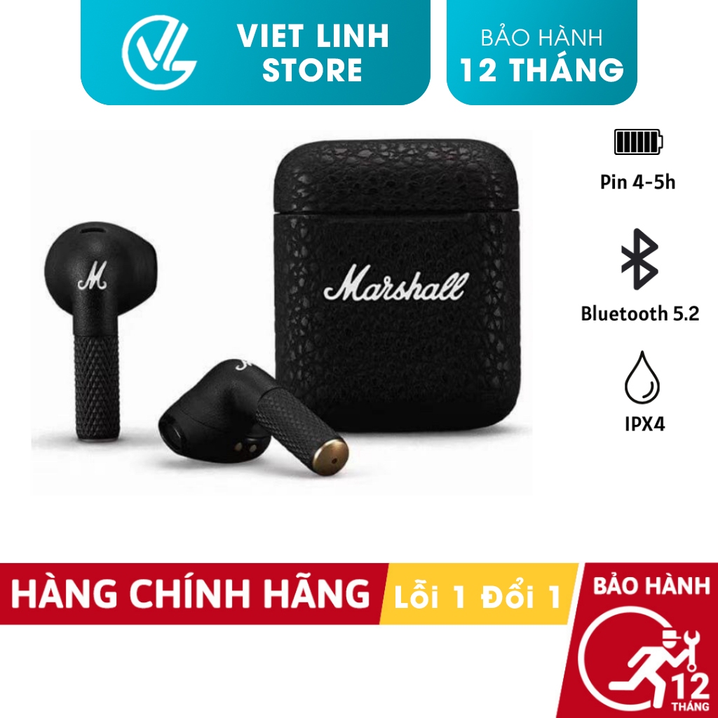 Tai nghe bluetooth Marshall Minor III công nghệ mới không dây chống thấm nước âm thanh tuyệt vời - Việt Linh Store