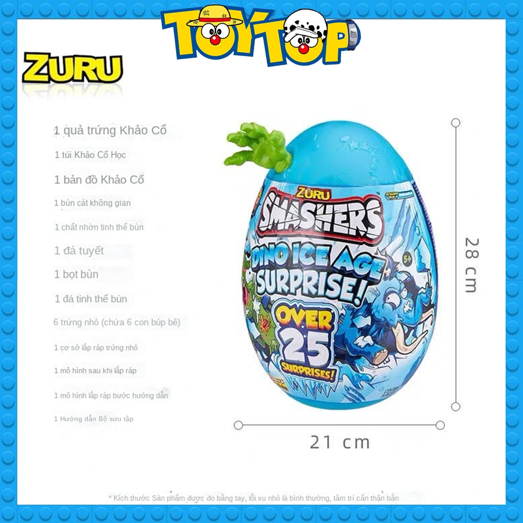 Đồ chơi quả trứng khủng long random Smashers Dino Ice Age Surprise over 25 chính hãng Zuru
