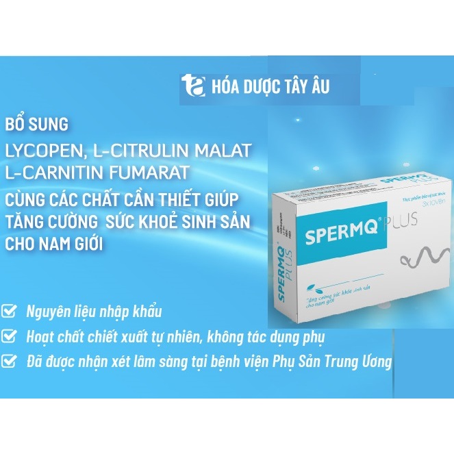 Spermq plus hộp 60 viên, hỗ trợ tăng cường sinh lực mạnh tinh trùng nam