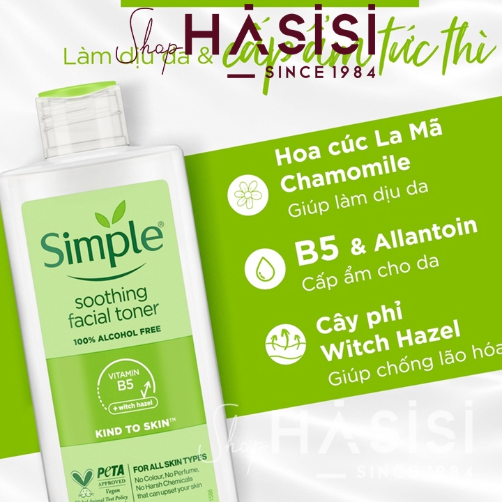 Nước Hoa Hồng SIMPLE - Soothing Facial Toner 200ml