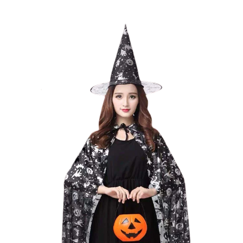 Áo choàng, mũ phù thủy hoá trang Halloween